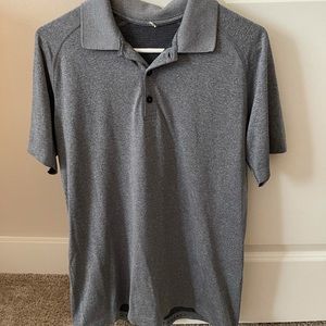 Lululemon mens grey polo athletic shirt medium